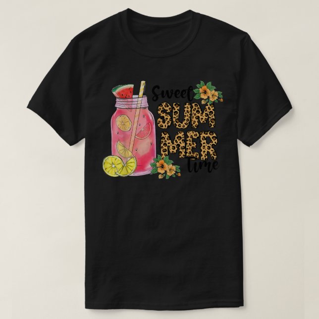 T-shirt Leopard Sweet Summer Time Drôle J'Aime Summer Beac (Design devant)