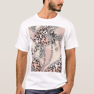T-shirt Léopard textile : Motif à chaîne florale.