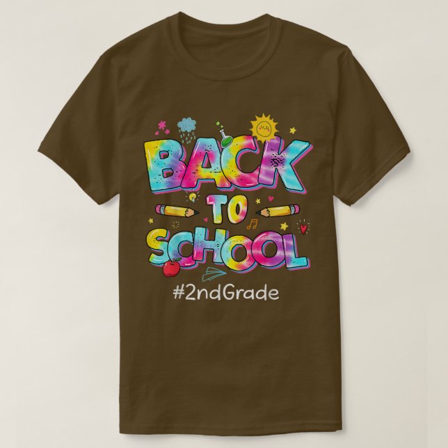 T-shirt Leopard Tie Dye 2nd Grade Teacher Student Back To  (Design devant)