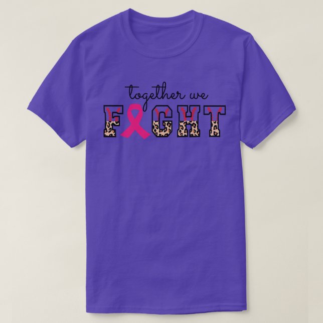 T-shirt Leopard Together We Fight American Baseball Breast (Design devant)