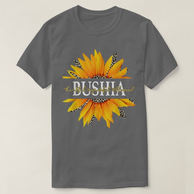 T-shirt Léopard Tournesol Bushia Merci gracieux béni (Design devant)
