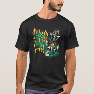 T-shirt Léopard Tournesol Jésus Est L'Ancre De Mon Âme C