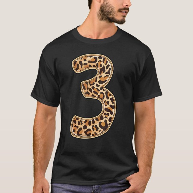 T-shirt Leopard Troisième fête d'anniversaire Trois 3 ans (Devant)