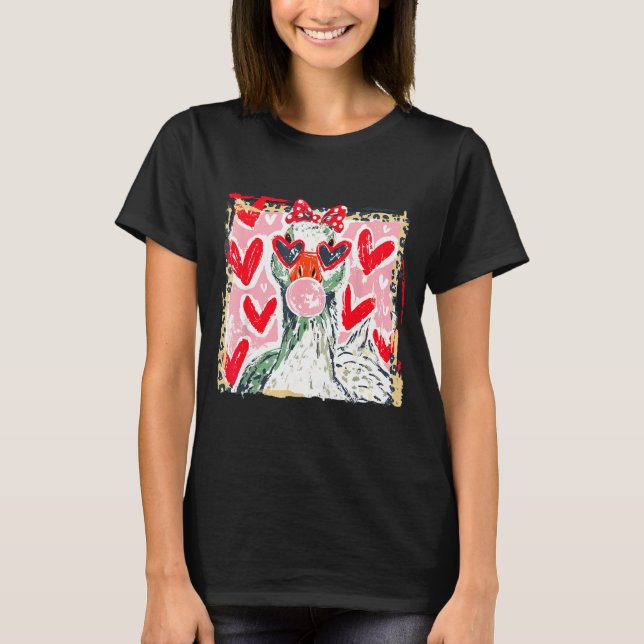 T-shirt Leopard Valentine's Day Goose Cute Animal Couple M (Devant)