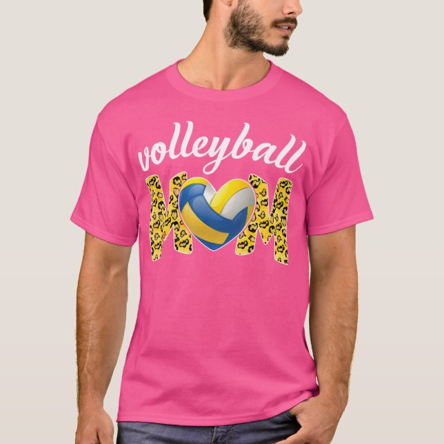 T-shirt Leopard Volleyball Maman Chemise Ball Maman Mère F (Devant)