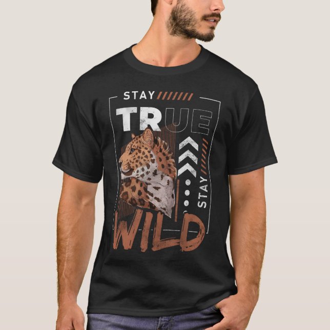 T-shirt Léopards Animal Rapide Danger rétro (Devant)