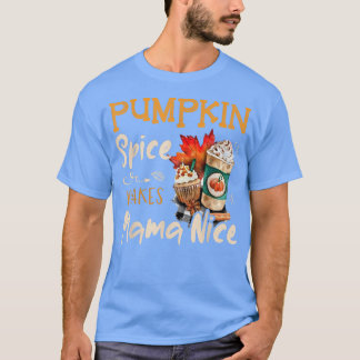 T-shirt L'Épice citrouille Mama Belle Feuilles Automnes Au