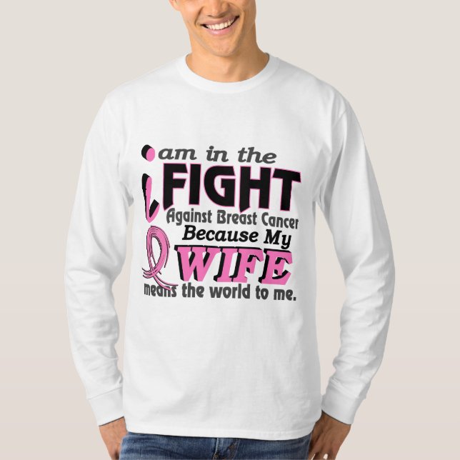 T-shirt L'épouse veut dire le monde à moi cancer du sein (Devant)