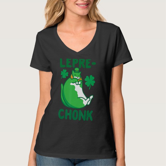 T-shirt Lepre Chonk Chat Jour de la Saint Patrick Leprecha (Devant)