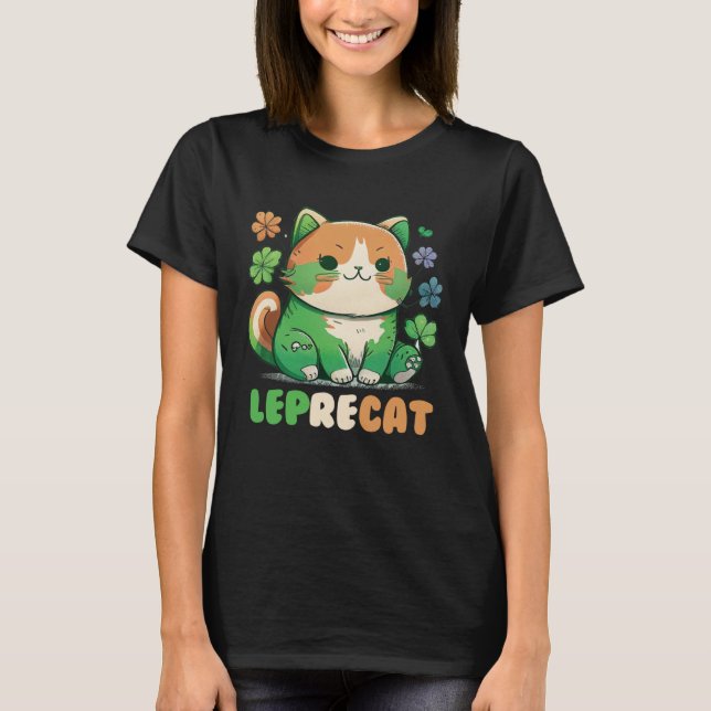 T-shirt Leprecat Cute Irish Cat St patrick Catricks Jour K (Devant)