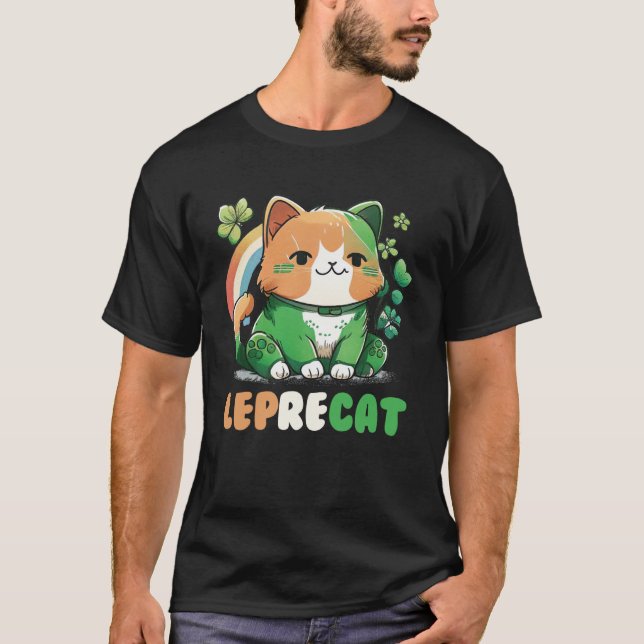 T-shirt Leprecat Cute Irish Cat St patrick Catricks Jour K (Devant)