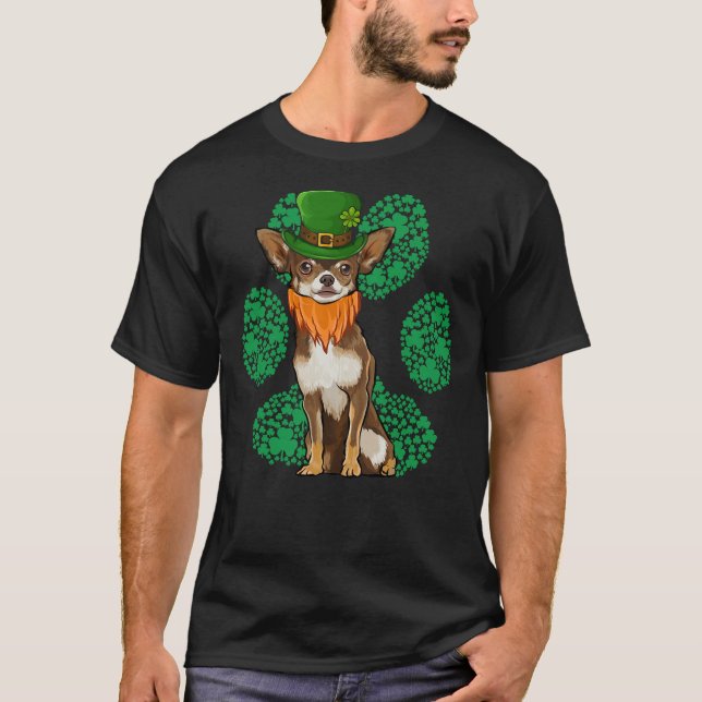 T-shirt Leprechaun Brown Chihuahua Jour de la Saint Patric (Devant)