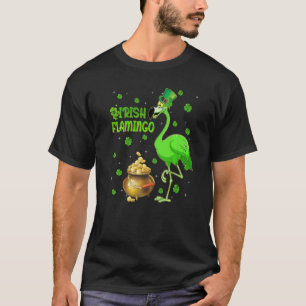 T-shirt Leprechaun Casquette Flamant rose irlandais St Pat