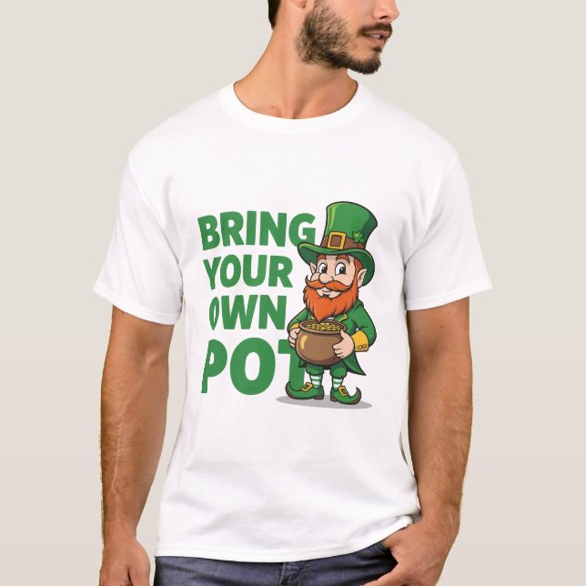 T-shirt Leprechaun Coffers Bring Your Own Pot  (Devant)