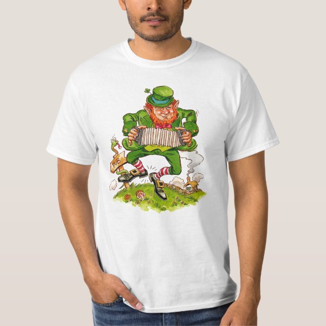 T-shirt Leprechaun Dancing a Jig, Bonne St. Patrick's Day (Devant)