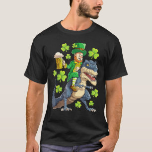 T-shirt Leprechaun équitation Dinosaur Rex Jour de la Sain
