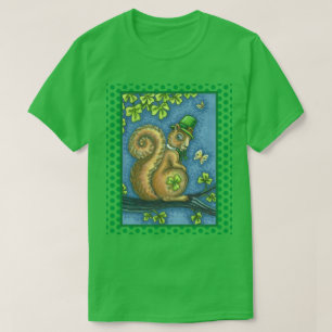 T-shirt LEPRECHAUN IRISH SQUIRREL, ST. JOUR DE PATRICK Luc