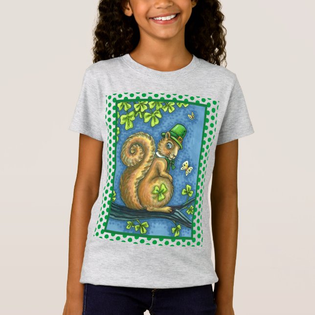 T-Shirt LEPRECHAUN IRISH SQUIRREL, ST. JOUR DE PATRICK Luc (Devant)