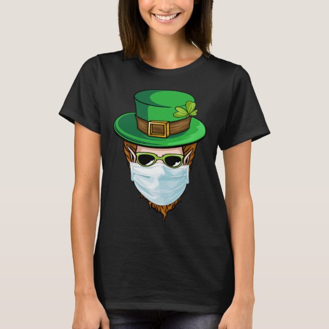 T-shirt Leprechaun Masque Visage Joyeux St Patrick's Day 2 (Devant)