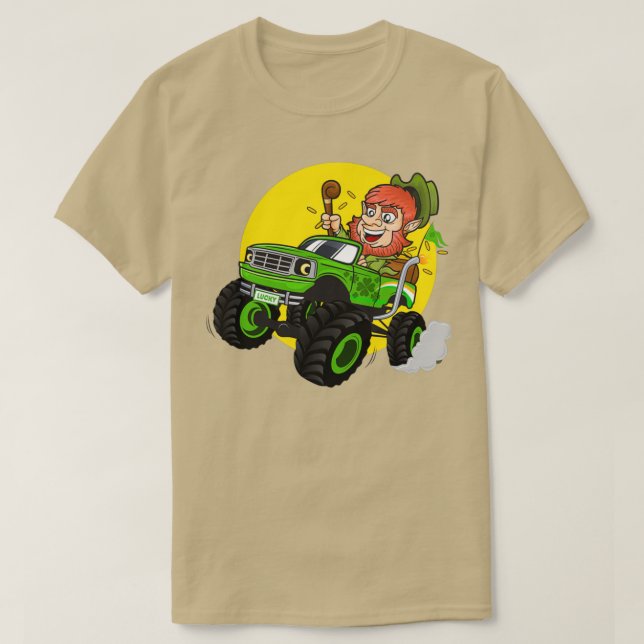T-shirt Leprechaun Monster Camion Jour de la Saint Patrick (Design devant)