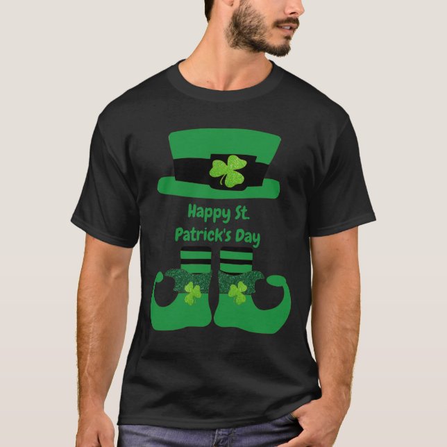 T-shirt Leprechaun Personnalisé St. Patrick's Day Green (Devant)