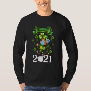 T-shirt Leprechaun Porte Masque Drôle Saint Patrick Jour S