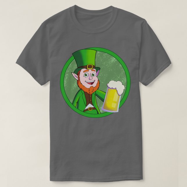 T-shirt Leprechaun propose un verre (Design devant)