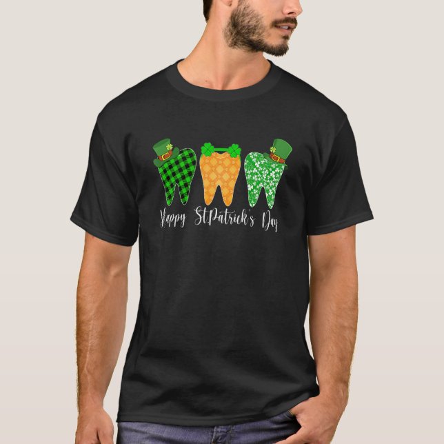 T-shirt Leprechaun Shamrock dentaire St Patrick Dentiste d (Devant)