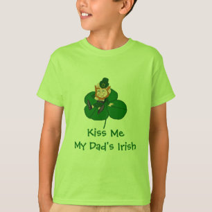 T-shirt Leprechaun Shamrock - Kiss Me Mon père irlandais