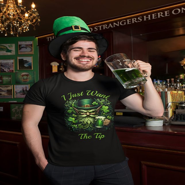 T-shirt Leprechaun Whimsical Boire Une Bière Frothy (Créateur téléchargé)