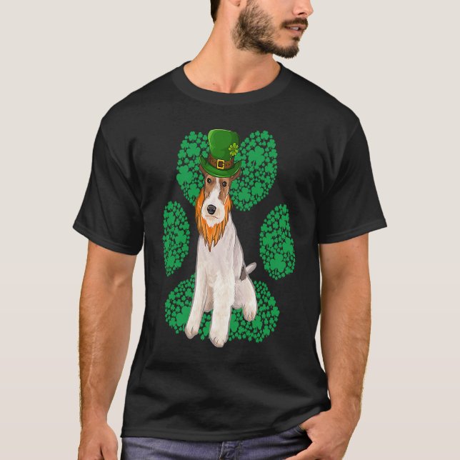 T-shirt Leprechaun Wire Fox Terrier St Patricks Day Shamro (Devant)