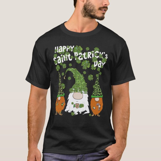 T-shirt Leprechauns Leopard Shamrock Happy St Patricks Day (Devant)