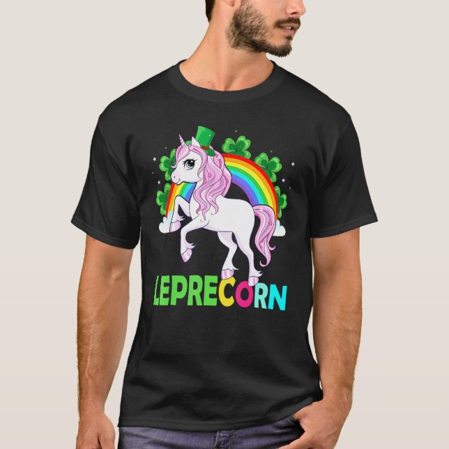T-shirt Lepricorn Funny Leprechaun Unicorn Enfants Filles  (Devant)
