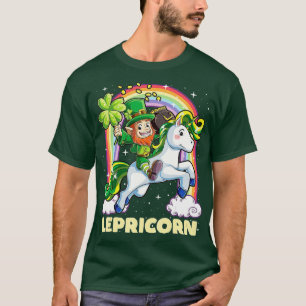 T-shirt Lepricorn Leprechaun équitation Unicorn St patrick