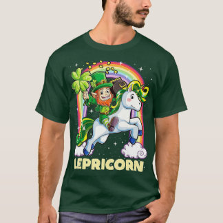 T-shirt Lepricorn Leprechaun équitation Unicorn St patrick