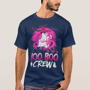 T-shirt L'Équipage Boo Halloween rose Ribbon Cancer du sei