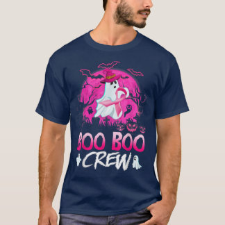 T-shirt L'Équipage Boo Halloween rose Ribbon Cancer du sei