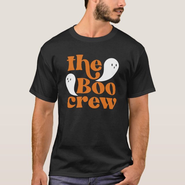 T-shirt L'Équipage Boo Orange Halloween Famille T-Sh Corre (Devant)