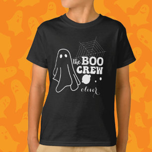 T-shirt L'équipage Boo White Halloween Famille Corresponda