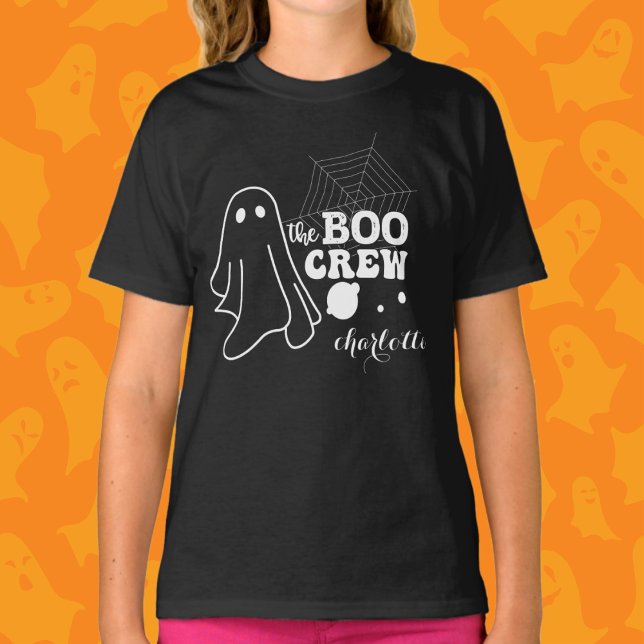 T-shirt L'équipage Boo White Halloween Famille Matching Gi (Créateur téléchargé)