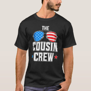 T-shirt L'Équipage Cousin Avec Drapeau Américain Pour Le J
