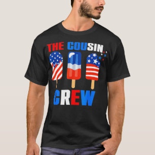 T-shirt L'équipage de Cousin nous 4 juillet un drapeau