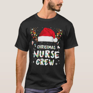 T-shirt L'équipage de l'infirmière de Noël Santa Hat Reind