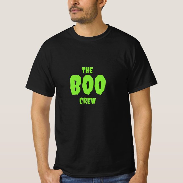 T-shirt L'équipage du BOO, vert sur noir (Devant)