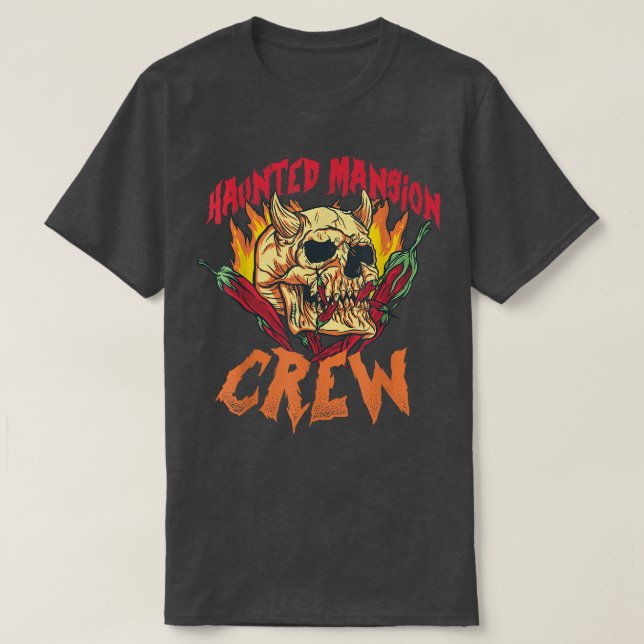 T-shirt L'équipage Haunted Bewitch Mansion Halloween (Design devant)