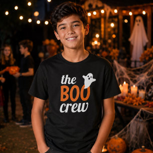 T-shirt L'équipe Boo Orange Halloween Enfants tenue de fam