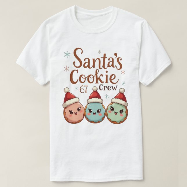 T-shirt L'équipe de biscuits de Noël 67 du Père Noël (Design devant)
