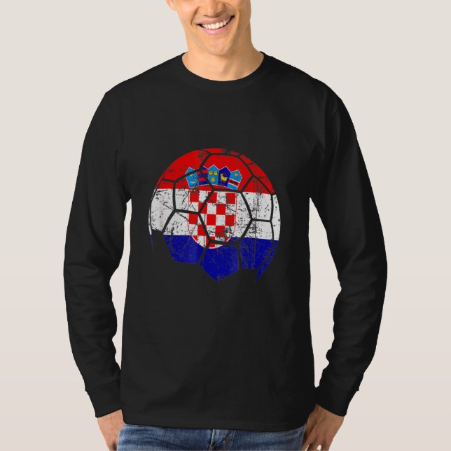 T-shirt L'Équipe De Football Croate Appuie Le Drapeau Croa (Devant)