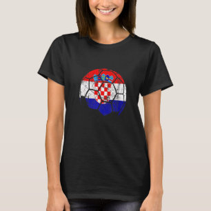 T-shirt L'Équipe De Football De Croatie Appuie Le Pied De
