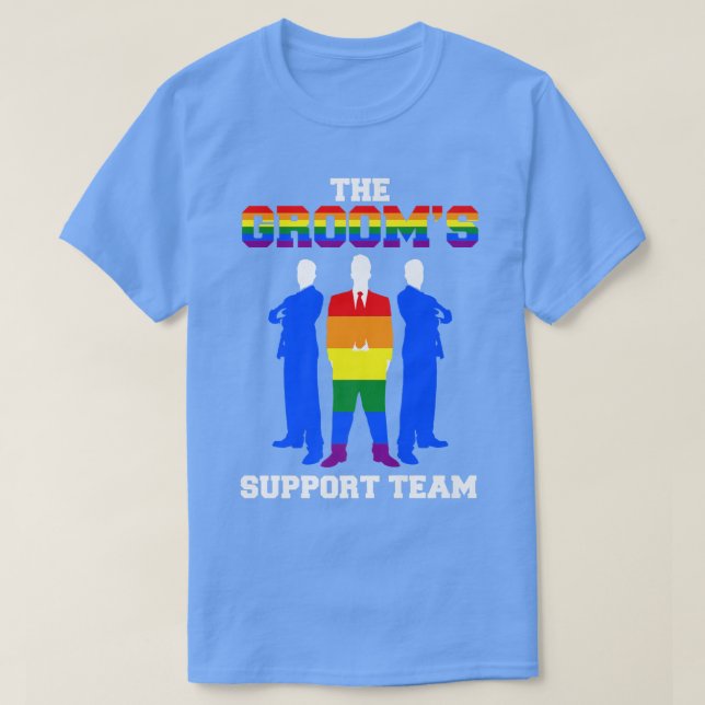 T-shirt L'équipe de soutien de marié gay fête de bachelor  (Design devant)